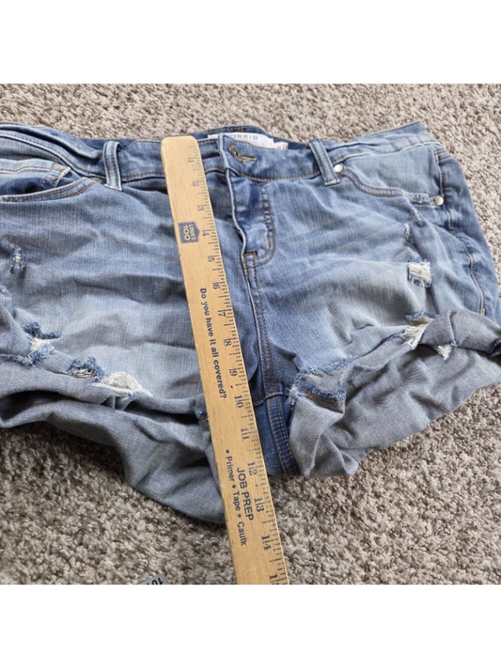Torrid Shorts Womens 16 Dark Wash Denim Blue Jean Pride Embroidered - Picture 5 of 6